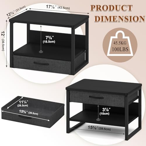 MARTY Desktop Printer Stand with Storage Drawer, Printer Riser for Desk - Image 4