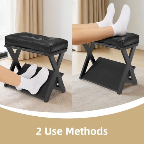 Adjustable Foot Rest Under Desk at Work, Wooden Footrest - Image 6