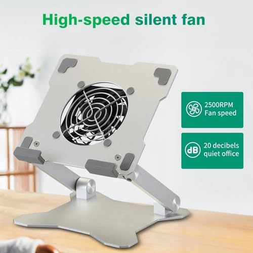 Surface Pro Stand, iPad Cooler,Aluminum Cooling Pad,Sturdy Tablet Stand Holder with Quiet Fan for Microsoft Surface Tablets,iPad Series,Samsung Galaxy Tabs-Up to 15-in Tablets - Image 2