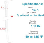 14 Inch Zip Ties Double Sided Toothed (Bulk 500 Pack),100 LBS Tensile Strength Heavy Duty Cable Wire Ties With Self-Locking Adjustable More Durable Nylon Tie Wraps for Indoor Outdoor - Image 2