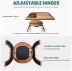 Manspdier Acacia Wood Sofa Arm Tray Table Clip On Couch Armrest Table - Image 5