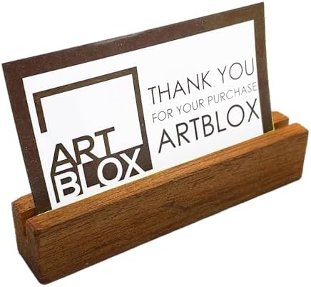 Artblox Personalized Office Desk Name Plate and Business Card Holder | Clear Acrylic Glass with Teak Wood Stand | Cactus Flowers Design Customized with Your Name and Credentials Office Desk Décor - Image 4