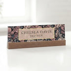 ARTBLOX | Name Plate Floral Botanical On Clear Acrylic by Artblox