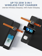 25W Wireless Fast Charging Mouse Pad with Foldable Phone Holder, 2nd Gen 3-in-1 Wireless Charging Desk Mat 35.4" x 15.7" Large Waterproof Desk Pad for Office, Gaming & Home - Image 3