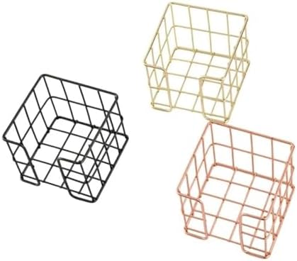 3pcs Iron Mesh Note Holder Box for Desk Organization, Gold/Black/Rose Gold - Image 7