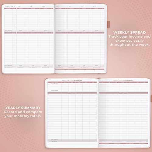 Clever Fox Income & Expense Tracker, Business Ledger 5.8x8.3 Rose Gold - Image 5