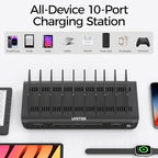 Unitek 10 Port 96W USB C Charging Station with 2X 65W PD, Fast Charger Dock - Image 6