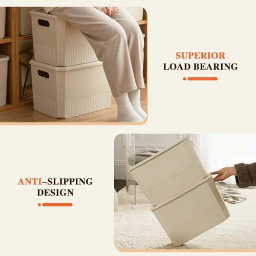 ANMINY Plastic Storage Bins Baskets with Lids, 12-Pack, 2XL+4L+2M+4S - Image 4