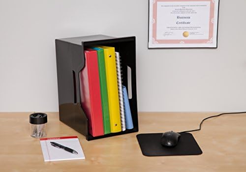 IRIS USA 4-Pack Large Desktop File Box with Open Lid, Black - Image 7