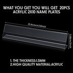Vicenpal 20 Pcs Acrylic Name Plates for Desk, 2x10"Sign Holder for Meeting - Image 2