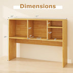 BECOMFORT Desk Hutch, Desk Organizer Shelf with 4 Storage Compartments, Wooden Display Rack, Desktop Bookshelf for Vanity Dressing Tabletop College Dorm Home & Office - Image 3