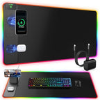 Wireless Charging Mouse Pad with Magnetic Phone Stand, 31.5"x15.8" Large by abcmat