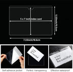 Outus 200 Pack 5 x 7 Inch Self Adhesive Label Pockets Bin Labels - Image 2