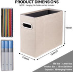 6 Packs Letter Size File Organizer, File Folders Organizer, Fabric Storage Box, Collapsible Paper Organizer with Metal Handle, Smooth PVC Rails, Only Box (Beige) - Image 2