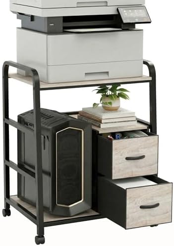 Printer Stand with Storage by Zexvida