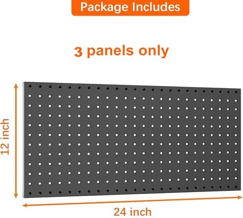 WALMANN 3 PCS 12x24 in Pegboard Panels for Wall, 36x24 in Tools Pegboard - Image 3