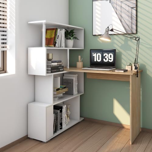 Mondeer 41.7" L-Shaped Desk with 4-Tier Shelves for Home Office - Image 4