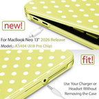 May Chen Compatible with MacBook Neo 13 inch Case 2026 Model A3404, Plastic Hard Shell,Keyboard Cover,Screen Protector,Dust Plug, for MacBook Neo 13" with A18 Pro Chip, Citrus Polka dot - Image 3