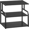 HOOBRO Printer Stand, 3-Tier Desktop Printer Table, Under Desk Printer Storage Office Organizer, Storage Rack with Adjustable Shelf, for Home Office, Kitchen, Living Room, Black BB06PS01 by HOOBRO