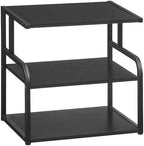 HOOBRO Printer Stand, 3-Tier Desktop Printer Table, Under Desk Printer Storage Office Organizer, Storage Rack with Adjustable Shelf, for Home Office, Kitchen, Living Room, Black BB06PS01 by HOOBRO