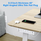 40W Under Desk Power Strip Surge Protector 1200J 5 Outlet 4 USB 6FT White - Image 4
