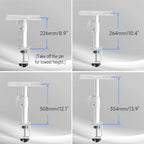 suptek Clamp-on Speaker Stand Desk Mount Set, Height Adjustment, Tilt, Swivel, 9.6 x 8.8 inch Trays, Universal Audio Holders for Computer and Bookshelf Speakers, Elevated Sound, 2 Pack, White, SDM001W - Image 5