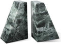 Karibiber Marble Bookends for Heavy Books, Decorative Bookends for Shelves, Green Stone Book Ends, Heavy-Duty Book Ends for Hardback Book & Cookbooks, Unique Book Stopper & Holder, Set of 2 by Karibiber