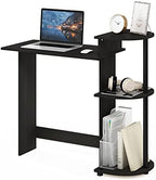 Furinno Compact 29-Inch Rustic Brown Computer Desk, Gaming Desk with Shelves, Office Desk with Book Shelf, for Home Office, Study Room, Dorm, Bedroom, Dark Espresso - Image 3