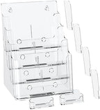 zavekia 4 Tier Acrylic Brochure Holder 8.5 x 11 inch, Clear Literature Organizer Magazine Stand with 4 Pack Separate Removable Divider for 4 x 9 inch Brochures,Magazine Holder,Flyer Holder by zavekia