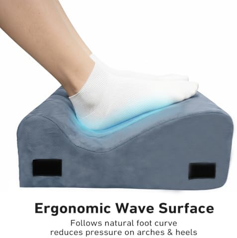 Foot Rest for Under Desk, Ergonomic 3-in-1 Height Adjustable, Non-Slip Base & Washable Cover for Office/Gaming, Blue - Image 3
