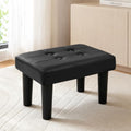 CAROLMADE Footstool Ottoman with Legs, PVC Small Foot Rest Under Desk, Ottoman with Storage for Living Room, Bedroom, Entryway Black by CAROLMADE