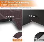 UKISS 9/10"" Extra Thick Cushioned Anti Fatigue Kitchen Mat, Waterproof High Density Foam Standing Desk Mat, Non-Slip Ergonomic Comfort Mat for Kitchen, Office,Workstation Black (Brown, 20" X 48") - Image 2