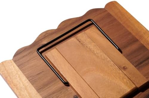 Cookbook Stand for Kitchen & Room Decor Aesthetic - Brown Wood Walnut Decor - (13"x10.4"x0.47"Inch) - Adjustable 5 Levels - Foldable Easy Storage - Book & Tablet Holder - Vintage Kitchen Accessories - Image 7