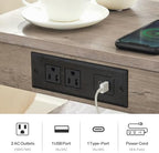 HOOBRO Side Tables with Charging Station, Small End Tables for Small Space - Image 4