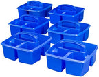 Storex 3-Compartment Small Caddy – Multipurpose Classroom Organizer with Handle, Blue, 5-Pack (00947E06C) - Image 2