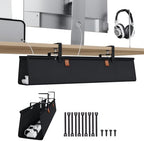 KEEGH No Drill Under Desk Cable Organizer, 30 inch Cord Management by KEEGH