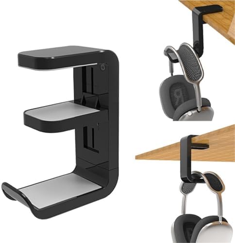 Desk Hook 4/8pcs 360° Rotating Under-Desk Headphone Stand - No-Punch Hanger(Black,8pcs) - Image 4