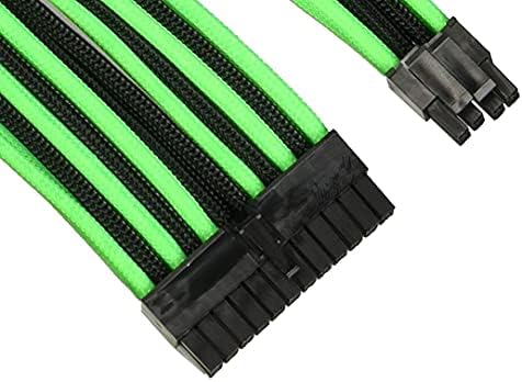 Thermaltake TtMod Sleeve Extension Power Supply Cable Kit ATX/EPS/8-pin PCI-E/6-pin PCI-E with Combs, Green/Black AC-034-CN1NAN-A1 - Image 3