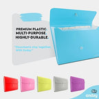 Accordion File Organizer, 7 Pocket Expanding File and Cover Folder with Labels, Plastic Portable Desktop Letter A4 Paper, in Red, Green, Pink, Blue, Purple, Multicolor, (6 Pc) – By Enday - Image 3