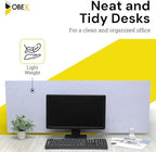 OBEX Panel Desk Mounted PET Privacy Screen, 24" x 66", Stone - Image 4