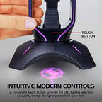 ENHANCE PC Gaming Headset Stand with Mouse Bungee - RGB Headphone Holder, 2 USB Ports, 7 LED Color Modes, Compatible with Desktops, Keyboards, Headphones - Image 6