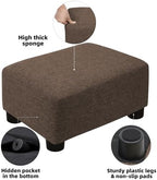 CAROLMADE Small Foot Stool Ottoman Footstool with Legs Under Desk Footrest for Living Room Bedroom and Office,Linen-Brown - Image 5