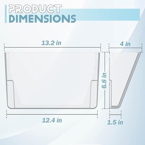 Gawerk Clear Acrylic Single Pocket, Plastic Hanging Wall Mount File Holder for Office Home (Gray, 5 Pack) - Image 2
