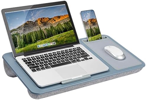 LAPGEAR Home Office Lap Desk – Slate Blue, Fits 15.6” Laptops by LapGear