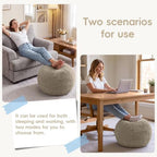 Hobestluk Stuffed Pouf Ottoman Footrest, Round Footstool,Small,Brown - Image 3