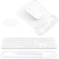 Ospelelf Clear Mouse Pad with Wrist Rest and Ergonomic Gel Keyboard Hand Wrist Set, Support for Typing Gaming, Relieve Wrist Pain, Cool & Easy to Clean, for Office, Programmer, Home Computer Use by OspelelfOfficeSupplies