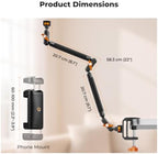 K&F CONCEPT 22" Magic Arm with Desk C-Clamp, Overhead Desk Camera Mount - Image 7