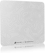 ATTACK SHARK CM05 Glass Gaming Mouse Pad,17.7x15.7 in Large Mouse Mat，Non Slip 9H Hard Mousepads,Nano-Textured Glass Surface with Improved Precision and Speed for FPS Players-White Contour by ATTACKSHARK