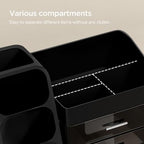 HBlife Desk Organizer with Pen Pencil Holder for Desk, Pen Organizer with 2 Drawers, Desk Organizers and Accessories with 4 Compartments, Desktop Storage for Office Home School Art Supplies, Black - Image 4