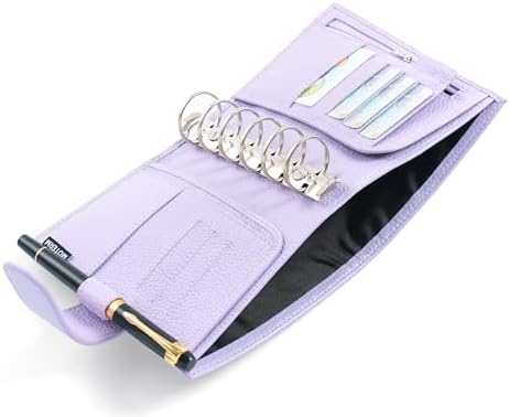 Moterm Pocket Luxe Rings Planner - Genuine Leather Binder Organizer (30mm Ring, Pebbled-Lavender) - Image 5